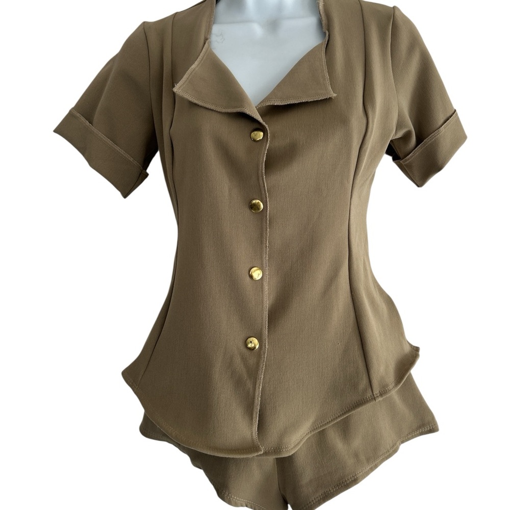Art Stone khaki Button-Up dance costume